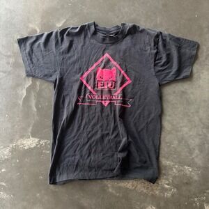 Vintage Screen Stars Best EIU Volleyball T-Shirt Black Pink Large Made in USA